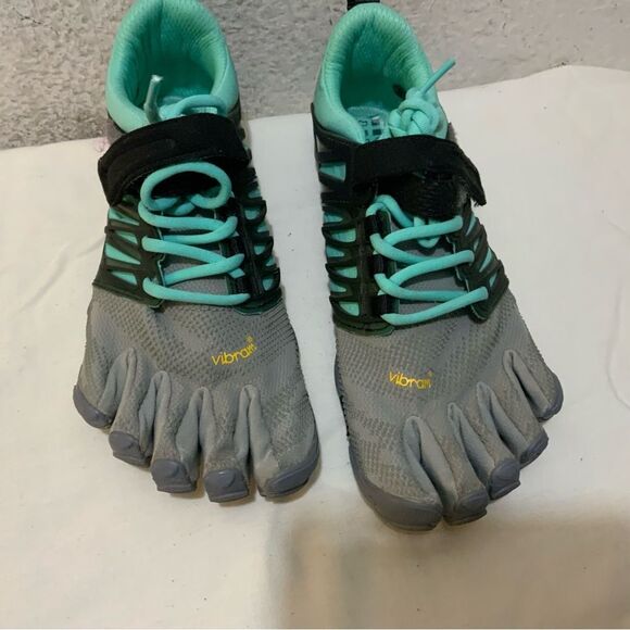 Vibram Five Fingers V-Train Cross Trainer Grey/Black/Aqua 18W6601 Wmn Size 7.5-8 - Picture 10 of 12